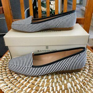 Bandolino Women's Flats Shoes Size 8.5 M Liberty2 Navy Blue & White Stripes NWB
